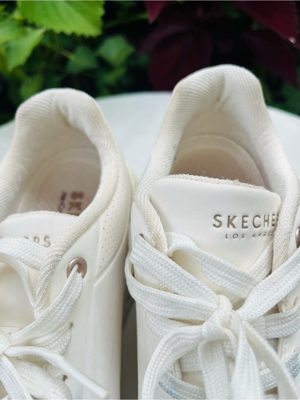 Skechers Women's Cream Lace-Up Athletic Sneakers - Picture 4 of 7